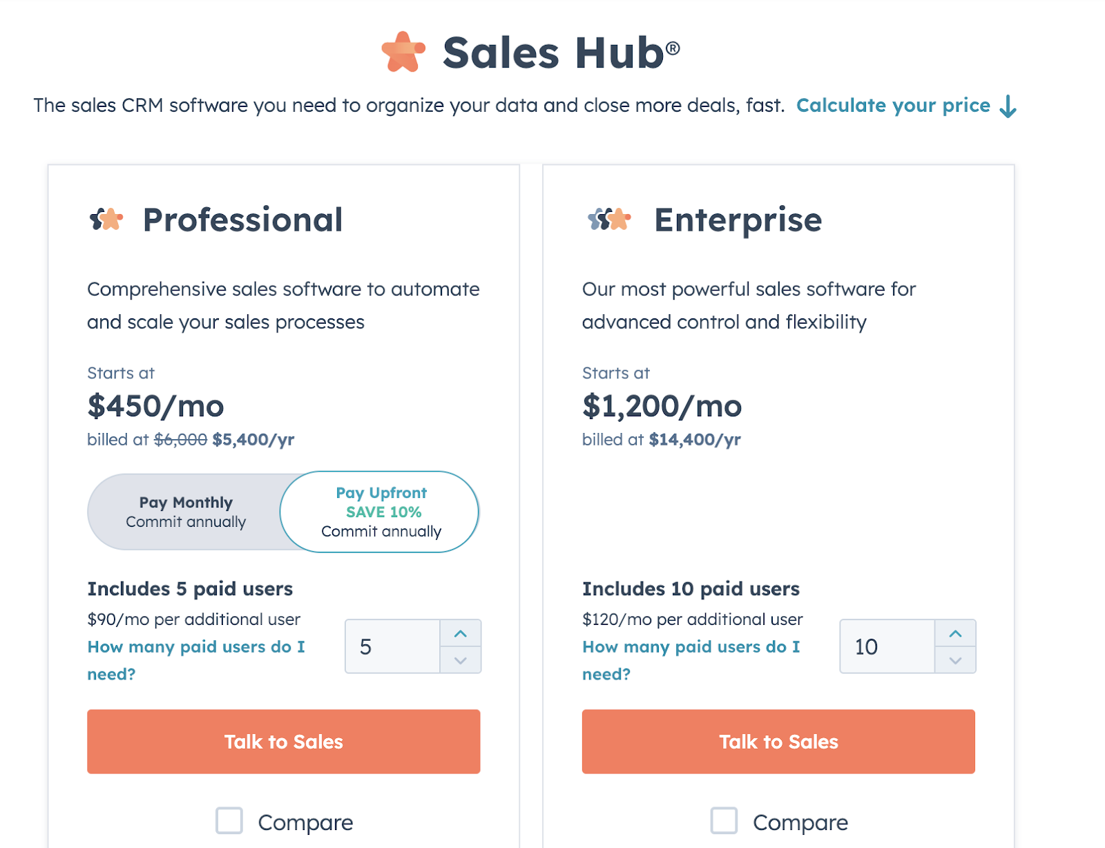 Hubspot Sales Hub for businesses - Plans and Pricing 2023