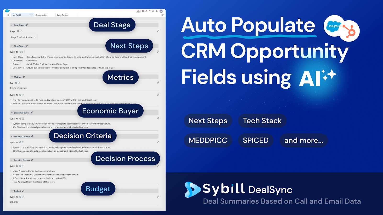 DealSync CRM Automation: Everything you need to know and remember about deals, automatically updated on CRM. So you can focus on what matters: meaningful action to close deals